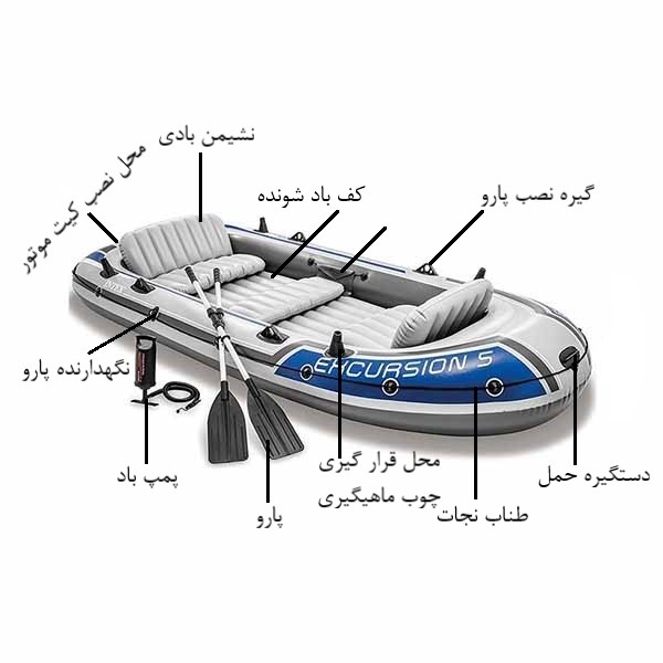 قایق بادی پنج نفره اکسکروشن اینتکس