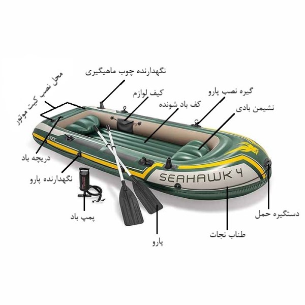 قایق بادی چهار نفره اینتکس مدل سیهاک کد 68351