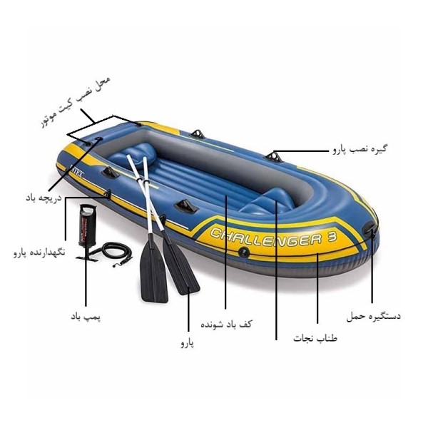 قایق بادی سه نفره چلنجر اینتکس کد 68370