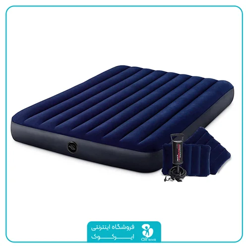 تشک بادی دو نفره با پمپ دستی و بالش اینتکس کد 64765