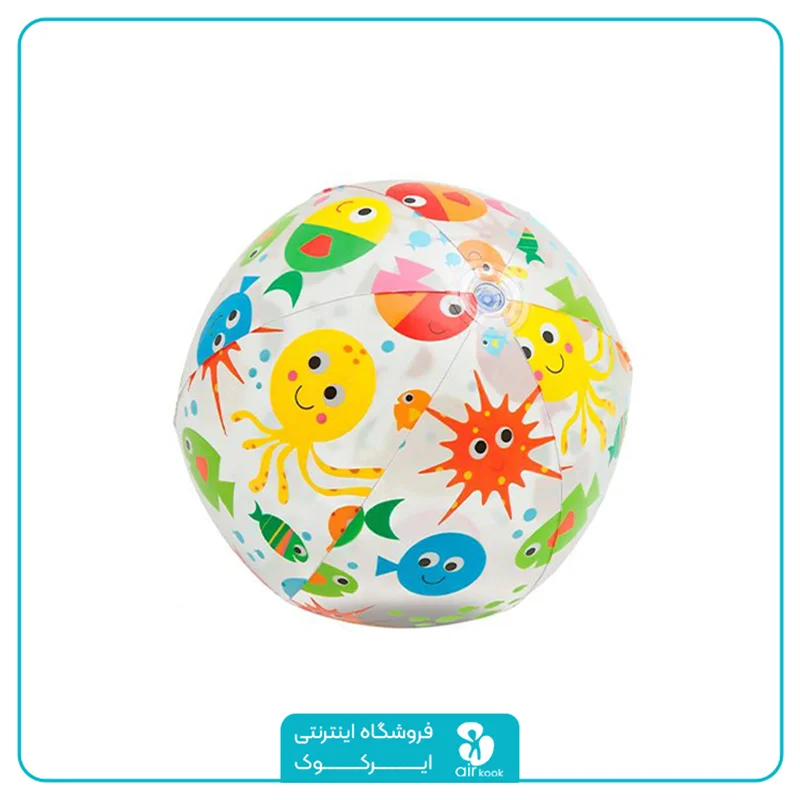 توپ بادی رنگارنگ اینتکس طرح دریایی کد 59050