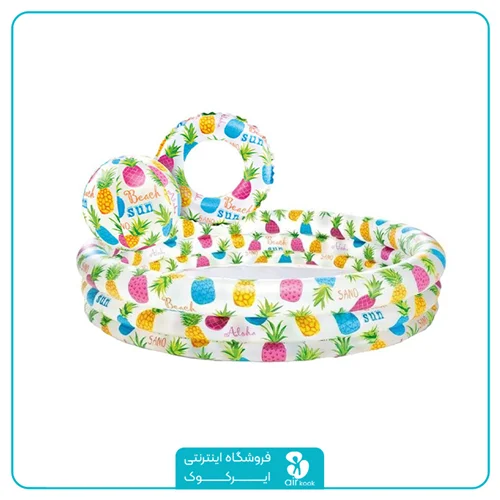 استخر کودک اینتکس همراه توپ و حلقه بادی کد 59469