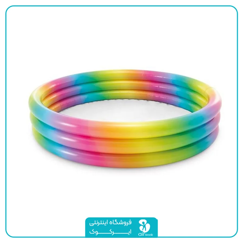 استخر حلقه ای بادی اینتکس طرح رنگین کمان کد 58449