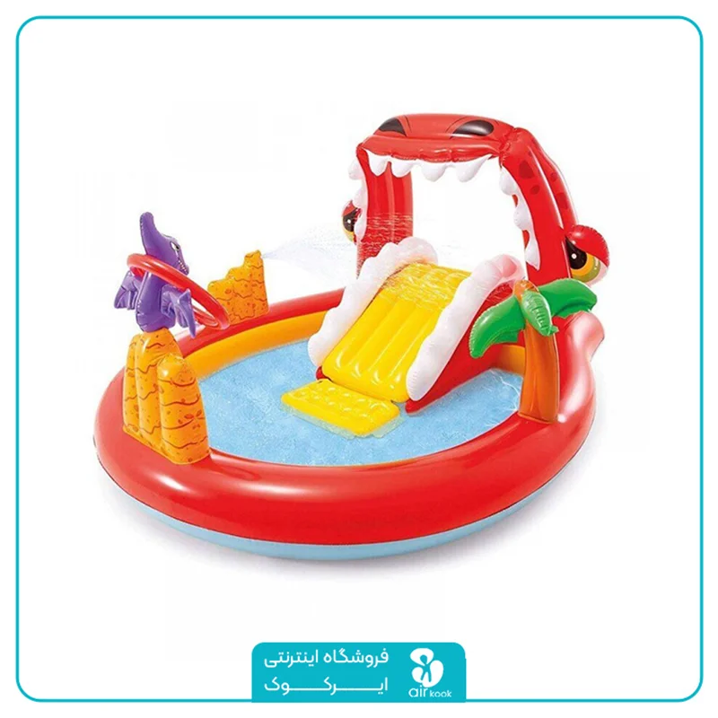 استخر سرسره دار بادی  اینتکس طرح دایناسور کد 57163