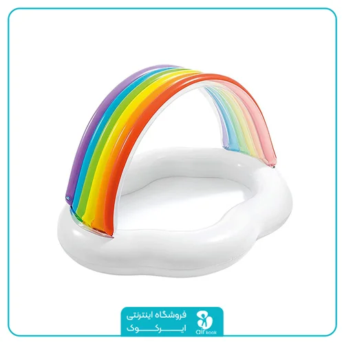 استخر بادی سایبان دار کودک اینتکس مدل رنگین کمان کد 57141